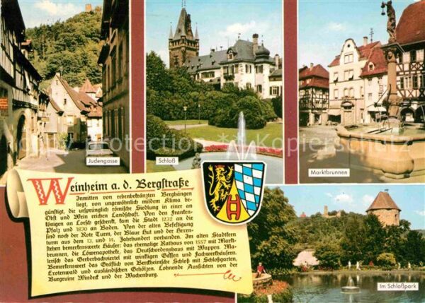 Weinheim Bergstrasse Marktbrunnen Schloss Judengasse Schloss