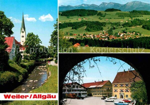 Weiler Allgaeu Platz Kirche Panorama
