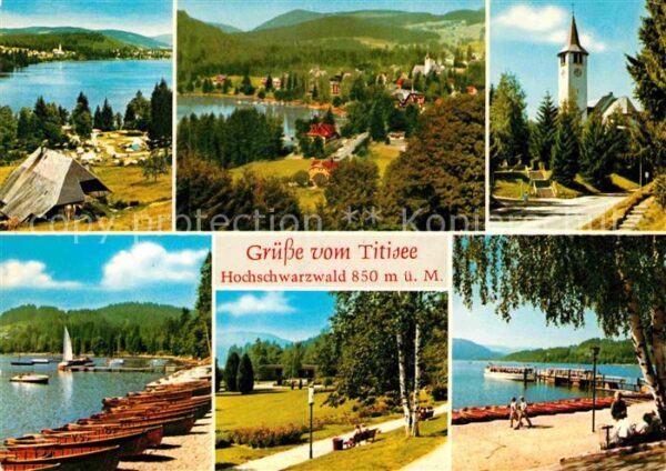 Titisee Schwarzwaldhaus See Boote Park Kirche