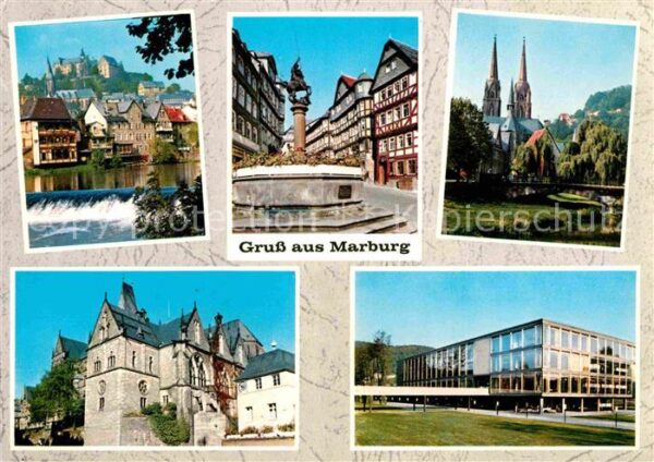 Marburg Lahn Landgrafenschloss Marktbrunnen Sankt El