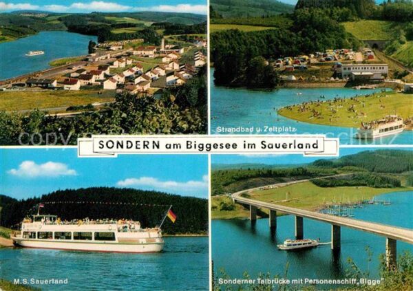 Sondern Biggesee Fliegeraufnahme Personenschiff Sauerlan