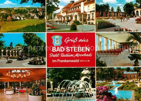 Bad Steben Teilansicht Kurpark Konzertplatz Brunne