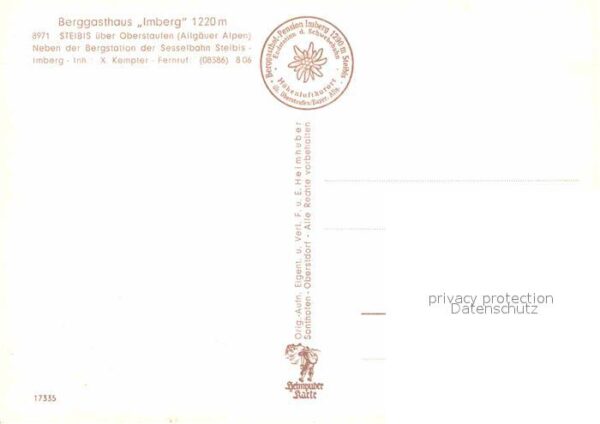 Steibis Berggasthaus Imberg Kapelle Seilbahn – Bild 2