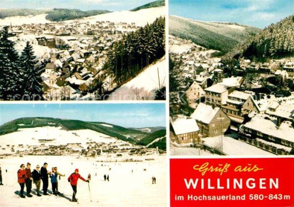 Willingen Sauerland Teilansicht Skipiste Panorama