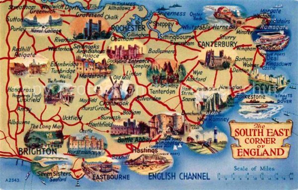 Eastbourne Sussex Map of the South East Corner of England