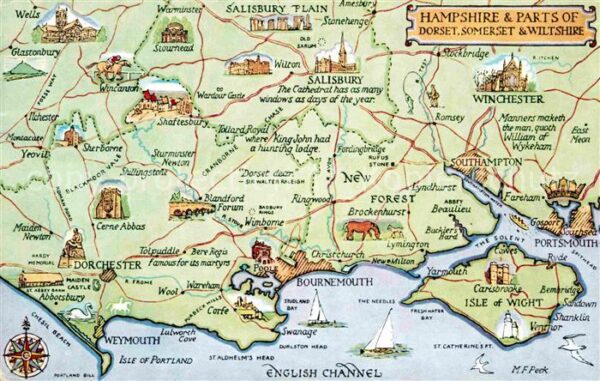 Hampshire South East England and parts of Dorset Somerset and Wiltsh