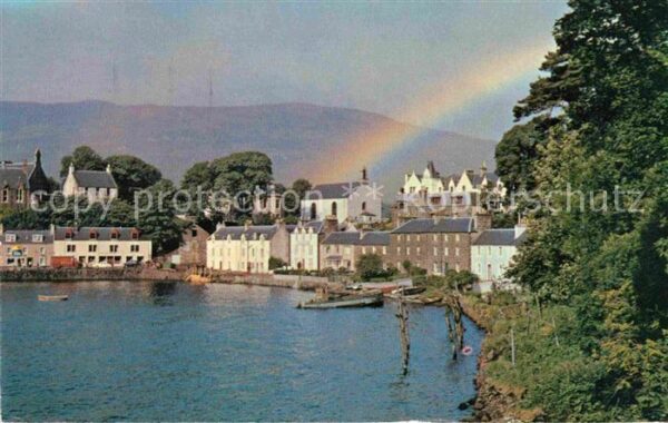 Portree Häuserpartie am Ufer Regenbogen