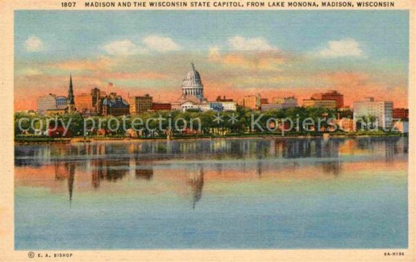 Madison Wisconsin and the Wisconsin State Capitol Lake Mo