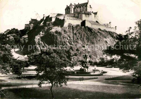 Edinburgh Scotland Castle from Princes Street Gardens
