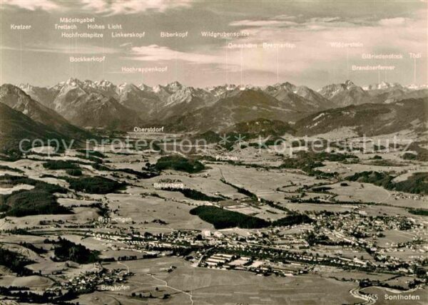 Sonthofen Oberallgaeu Panorama Blick vom Grünten Illertal All