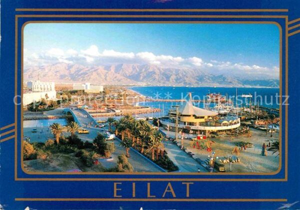 Elath Panorama Hafen Rotes Meer Berge