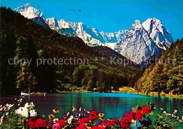 Garmisch-Partenkirchen Riessersee mit Zugspitzgruppe Wetterste