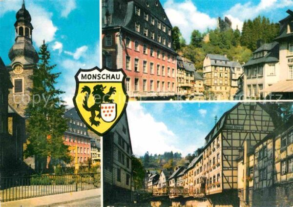 Monschau Kirche Altstadt Fachwerkhäuser Burgruin