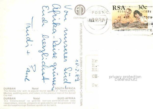 Durban South Africa Africa Ricksha Boy Hotels am Strand Swi – Bild 2