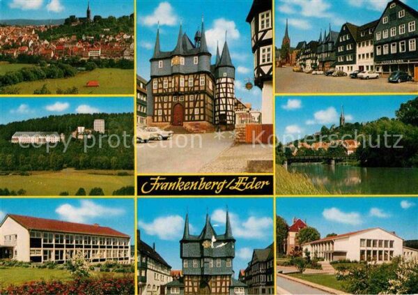 Frankenberg Eder Teilansichten Rathaus Fachwerkhaus Schu