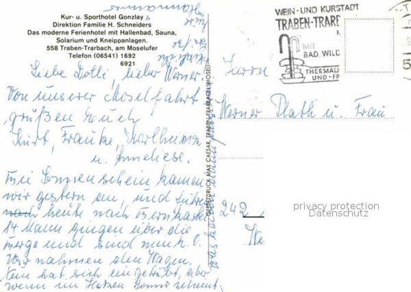 Traben-Trarbach Kur und Sporthotel Gonzlay Terrasse Mos – Bild 2