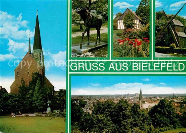 Bielefeld Kirche Skulptur Windmühle Blick über di