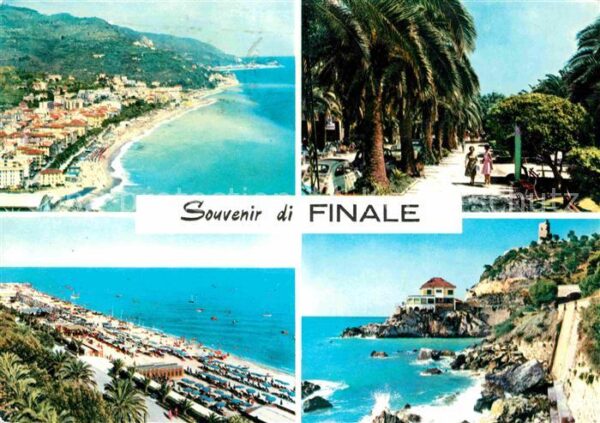 Finale Ligure Panorama Küste Promenade Palmen