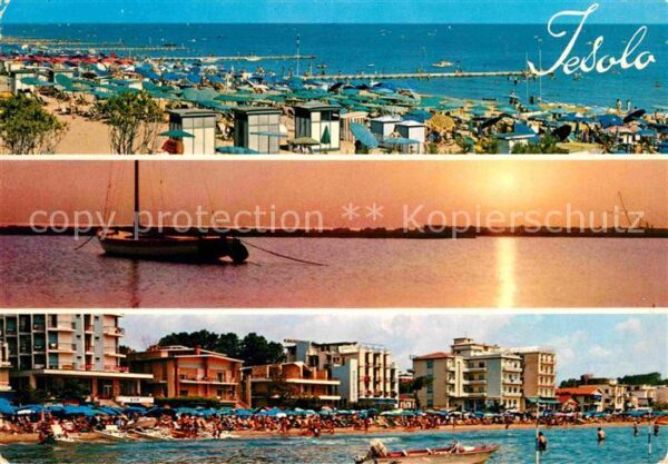 Jesolo Lido Strandleben Sonnenuntergang am Meer