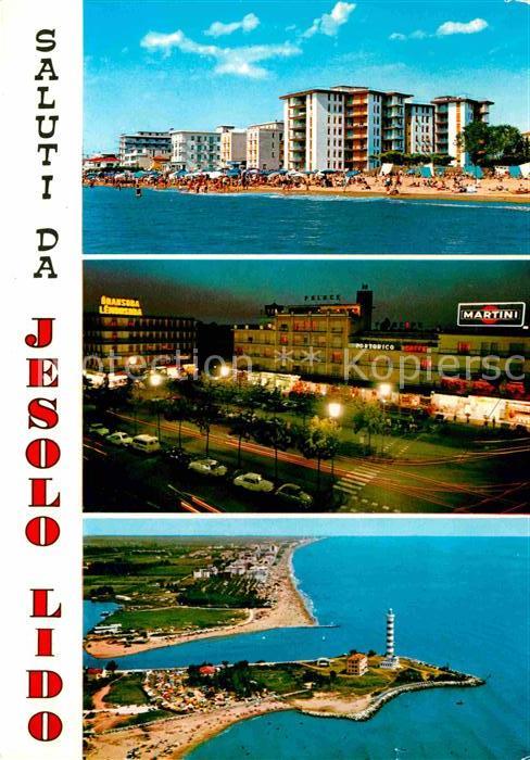 Jesolo Lido Strand Hotels Nachtaufnahme Leuchtturm