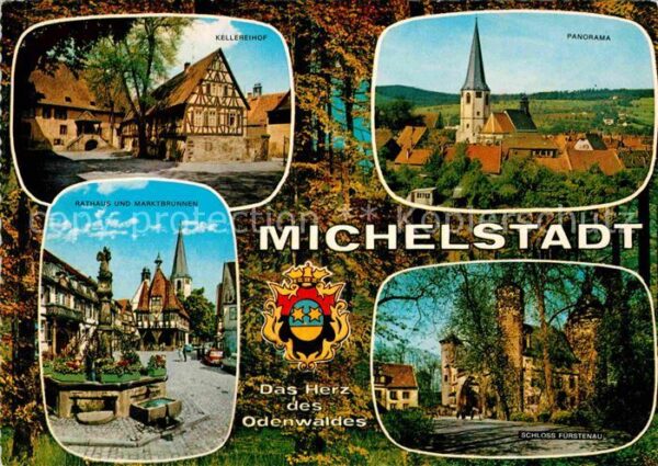 Michelstadt Kellereihof Kirche Rathaus Marktbrunnen