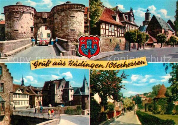 Buedingen Hessen Brücke Torbogen Stadtmauer Altstadt