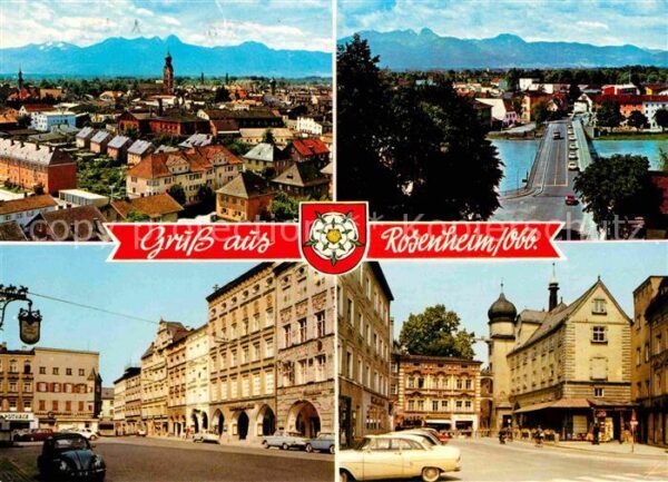Rosenheim Bayern Totalansicht Innbrücke Max Josefs Platz