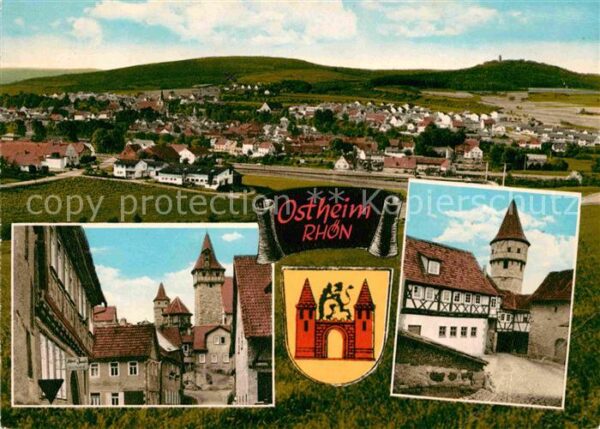 Ostheim Rhoen Panorama Altstadt Turm Wappen