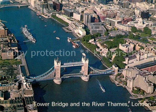 London Tower Bridge and the River Thames aeria