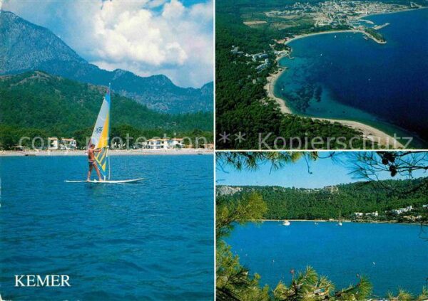 Kemer Tuerkei Turkey Windsurfen Strand Berge Fliegeraufnahme