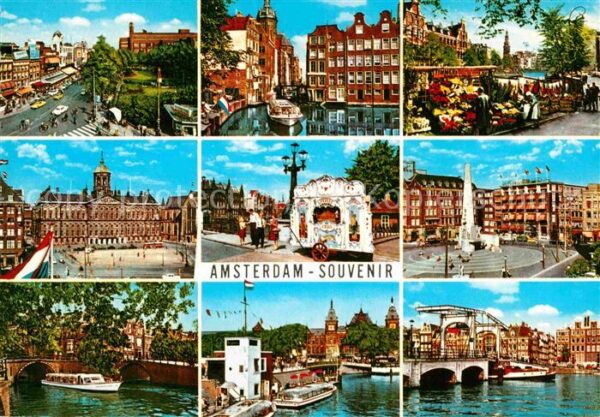Amsterdam Niederlande Teilansichten Blumenmarkt Schloss Stadt