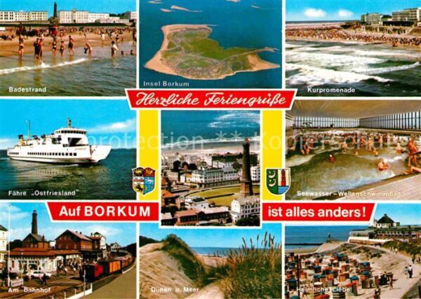 Borkum Strand Kurpromenade Fähre Ostfriesland
