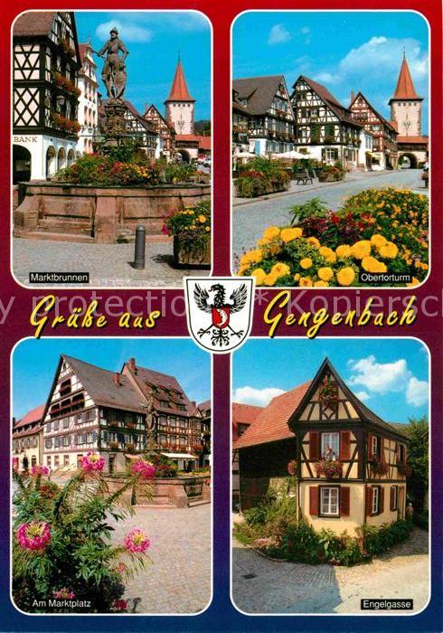Gengenbach Marktbrunnen Obertorturm Marktplatz Eng