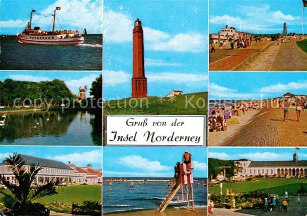 Norderney Nordseebad Fähre Leuchtturm Strand Promenade