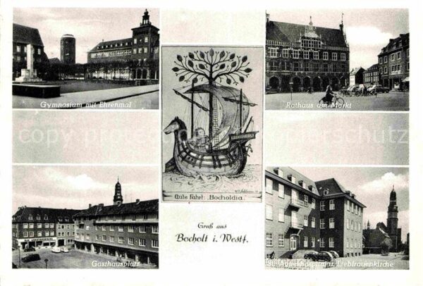 Bocholt Westfalen Gymnasium Ehrenmal Rathaus Markt Gastha