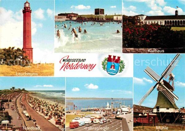 Norderney Nordseebad Leuchtturm Kurhaus Mühle Nordbad Fähran