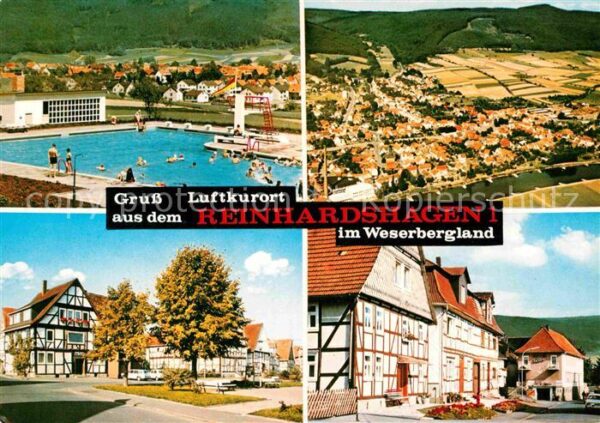 Reinhardshausen Fliegeraufnahme Freibad Ortspartie Fach