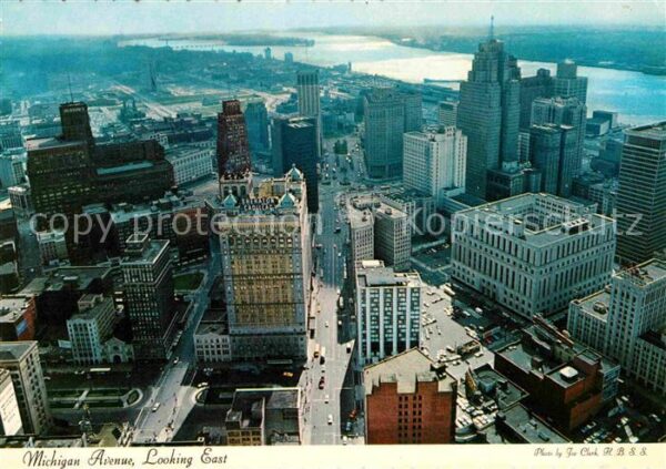 Detroit Michigan Michigan Avenue Fliegeraufnahme Looking