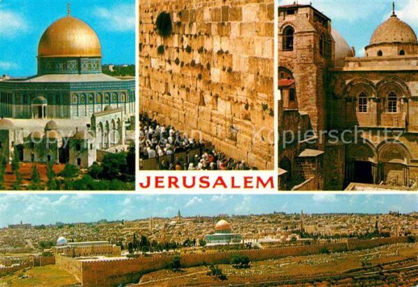 Jerusalem Yerushalayim Western-Wall Tempel Mount and Christian