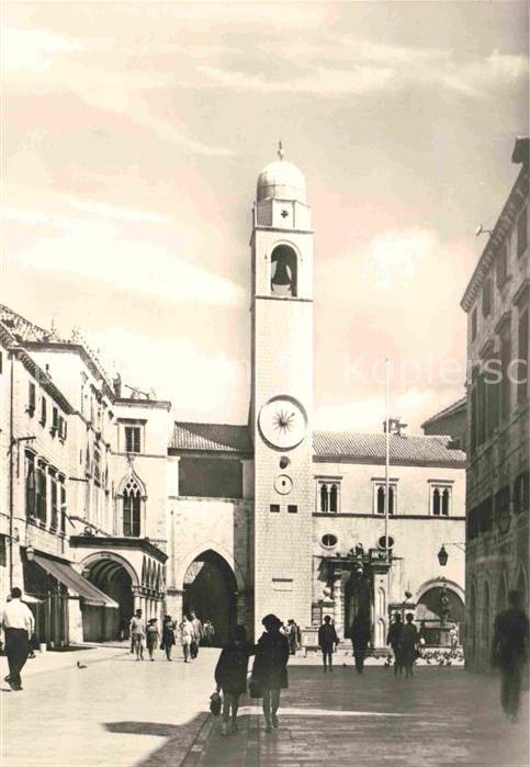 Dubrovnik Ragusa Placa mit Stadtglockenturm