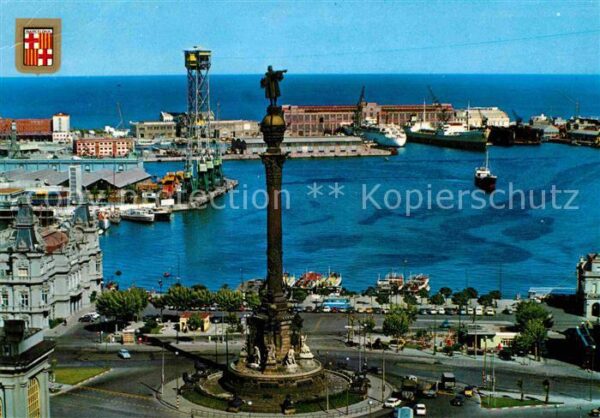 Barcelona Cataluna Monument Cristobal Colon Hafen