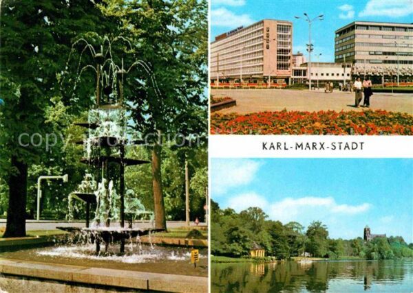 Karl-Marx-Stadt Klapperbrunnen Schloßteich Straße-der-N