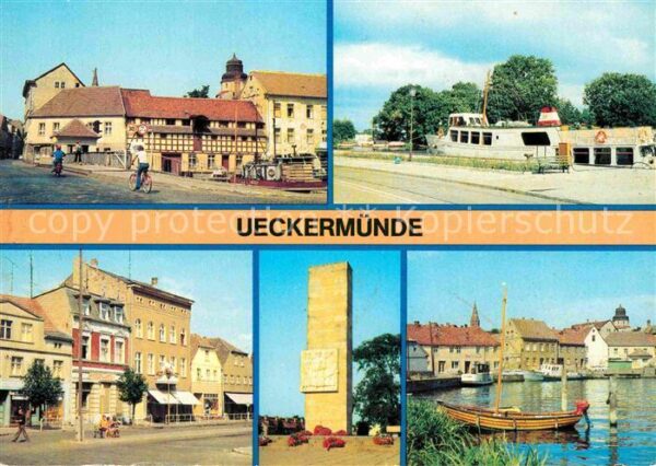 Ueckermuende Mecklenburg Vorpommern Ueckerbrücke am Hafen Karl-Marx-Platz E