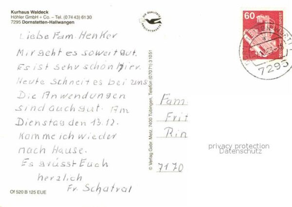 Dornstetten Wuerttemberg Kurhaus Waldeck – Bild 2
