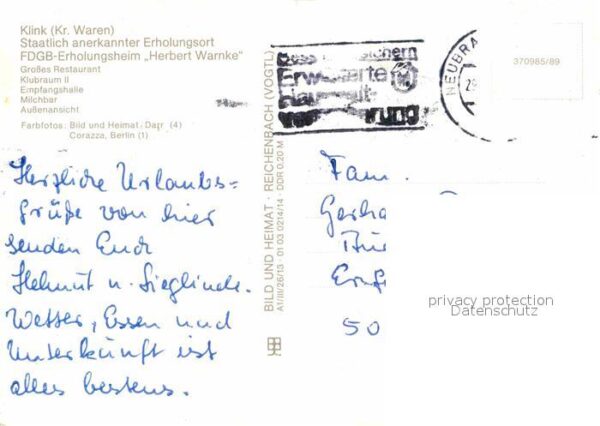 Klink Waren Erholungsheim Herbert Warnke – Bild 2