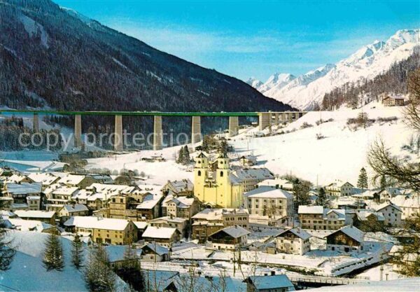 Steinach Brenner Tirol Fliegeraufnahme mit Gschnitztalbrücke u