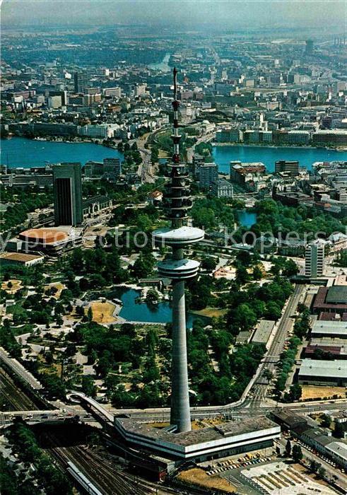 Hamburg Fliegeraufnahme Fernsehturm Planten un