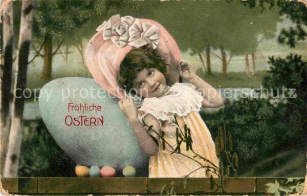 Ostern Easter Paques Kind Ostereier Hutmode