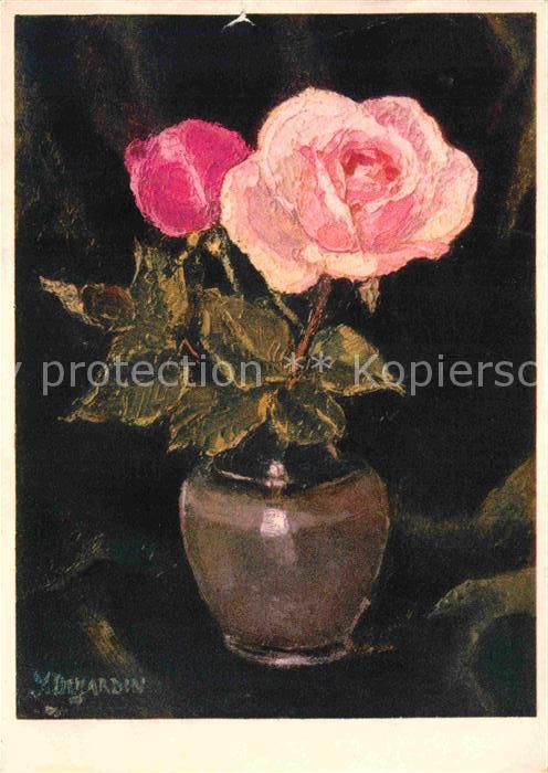 Kuenstlerkarte Y. Dujardin Rosen Pro Infirmis