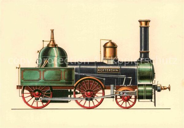 Lokomotive Rotterdam 1856 Zeichnung Swoboda